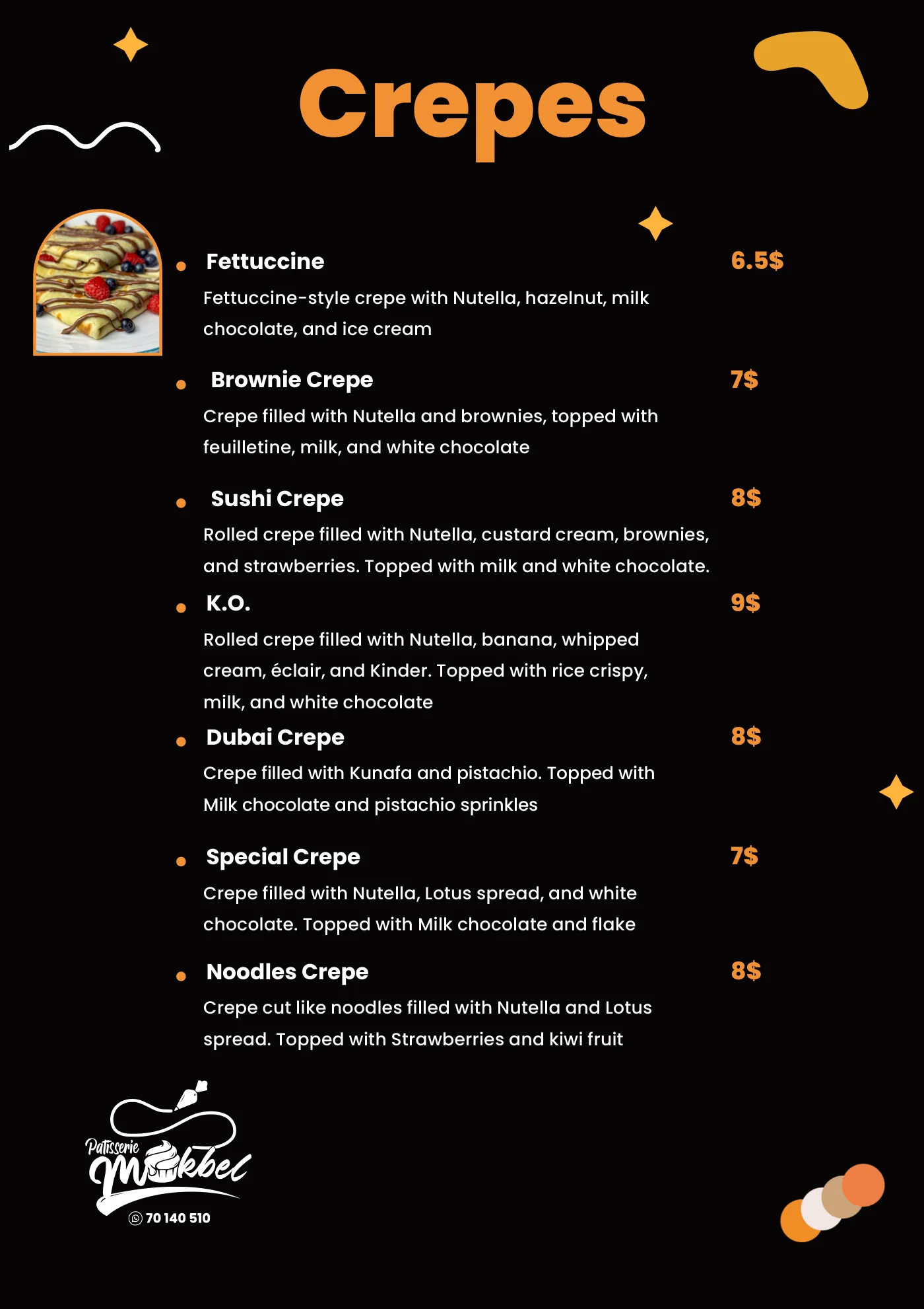Menu page 8